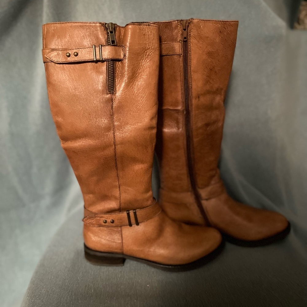 Steve Madden Brown Leather Heeled Boots